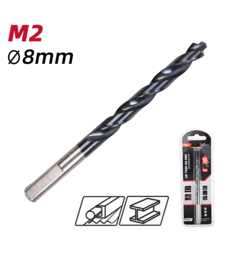 Сверло по металлу HSS M2 8 мм #DH-MHZ080-E4 Black d e l i
