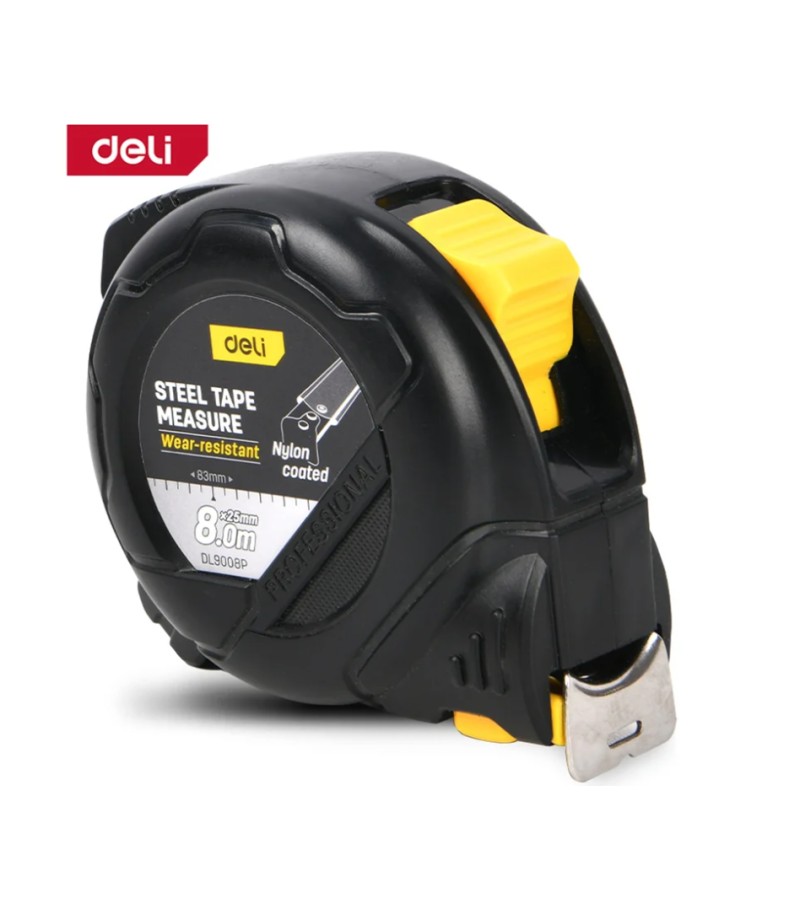 საზომი რულეტი  8მ * 25  DL9008P    მწარ.  deli 