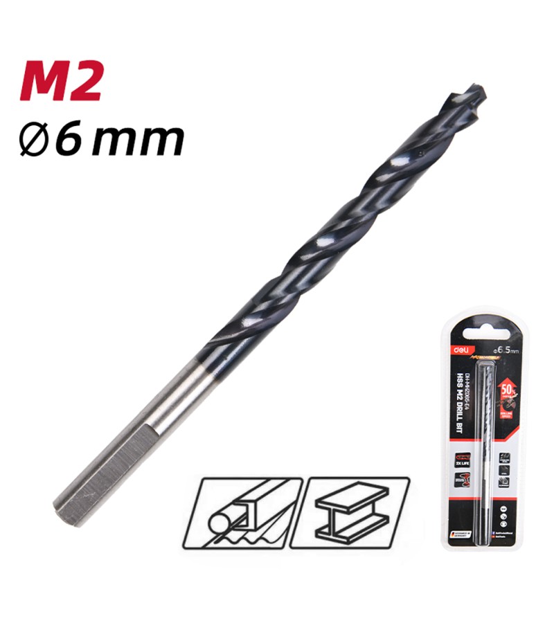 Сверло по металлу HSS M2 6 мм #DH-MHZ060-E4 Black d e l i