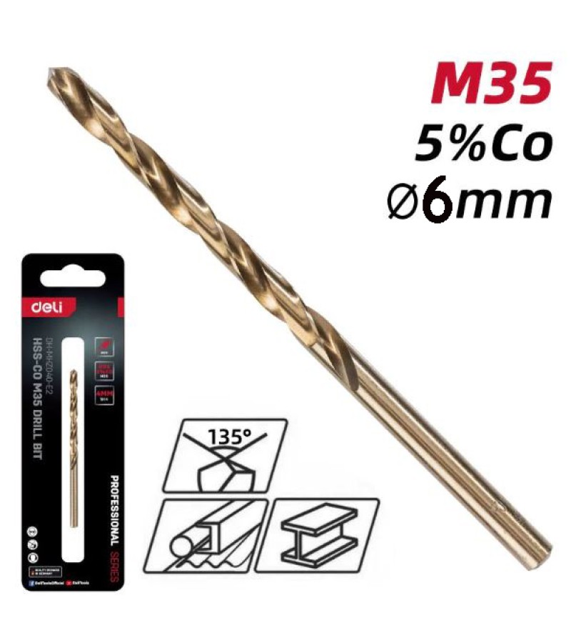 Сверло HSS-Co M35 6 мм #DH-MHZ060-E2 d e l i
