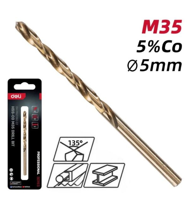 Сверло HSS-Co M35 5 мм #DH-MHZ050-E2 d e l i