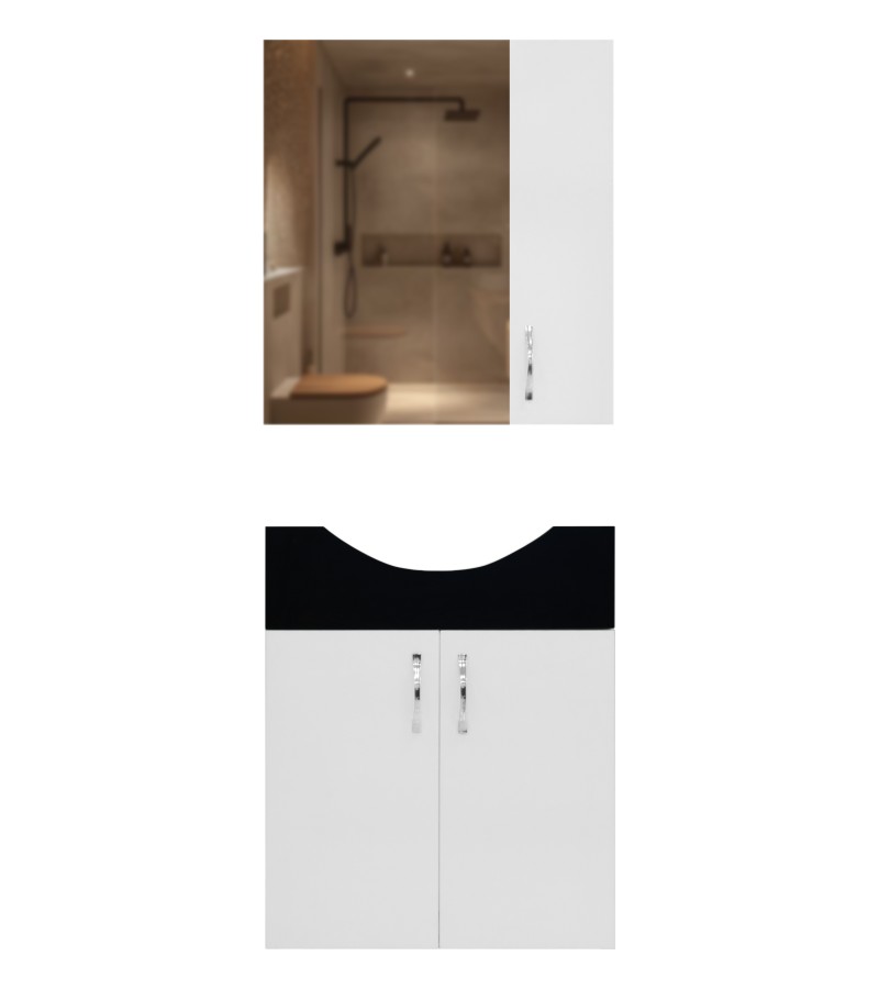 Bathroom furniture with mirror 65 cm without towel PALMIYE 65 Venge