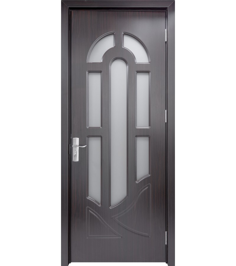 კარი  მინით  KM-288  ზომა  215*70*4 ფერი Walnut (7-5)