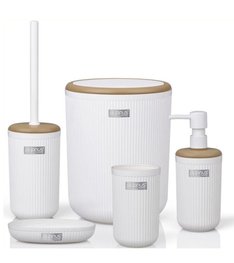 База. Аксессуар. Набор LINEA OKY-370-9-B (5 шт.) Цвет: под дерево / белый OKYANUS