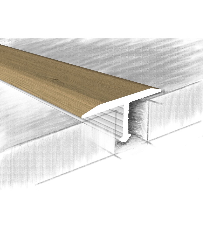 Уголок алюминиевый Т 18Х6,8мм #318-618К 0,90м Дуб Снежный горький.  КТМ