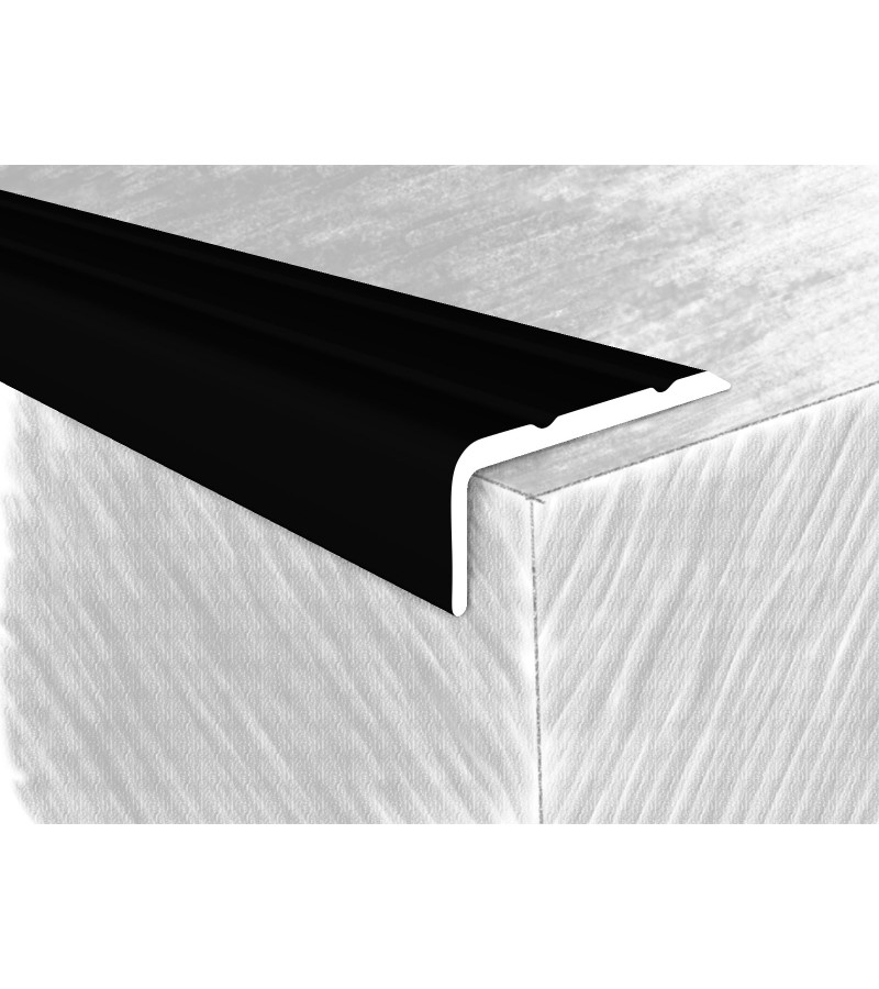 Лестничный бордюр алюминиевый самоклеящийся 24*10мм #3418-314H 1.35м Графит горький. KTM