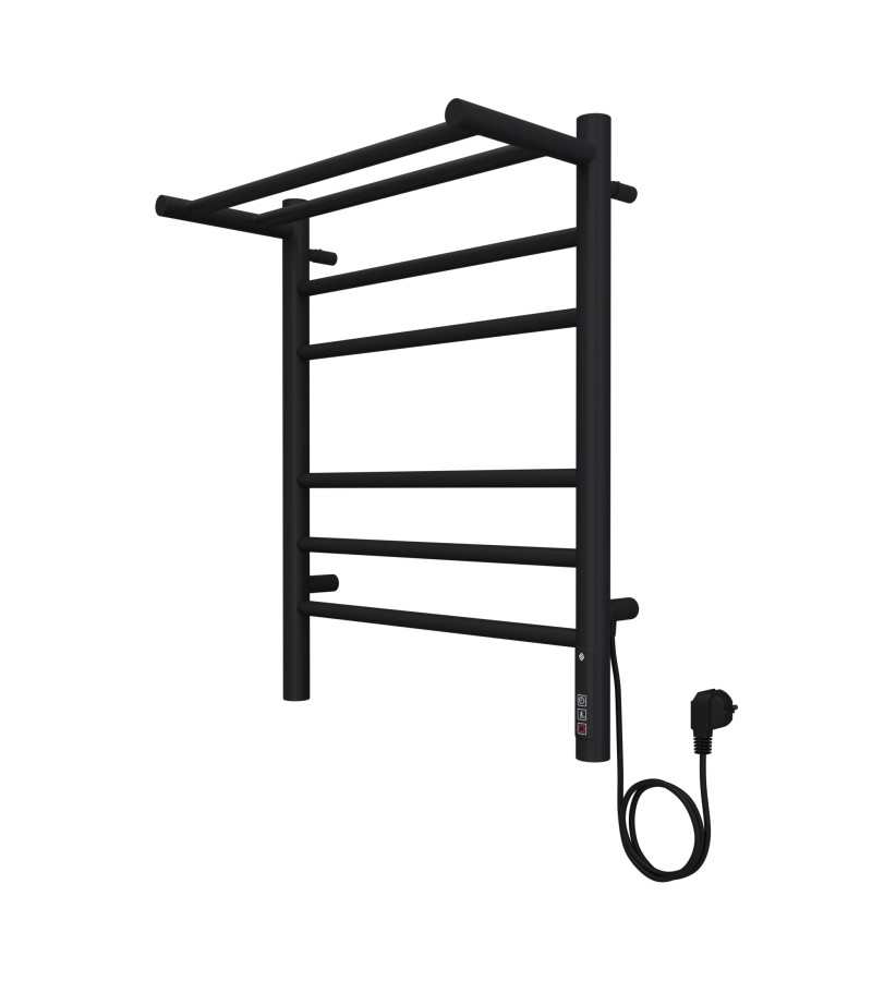 Electric dryer with dimmer Аврора П6 450х600 with shelf RAL 9005 black bitter. TERMINUS