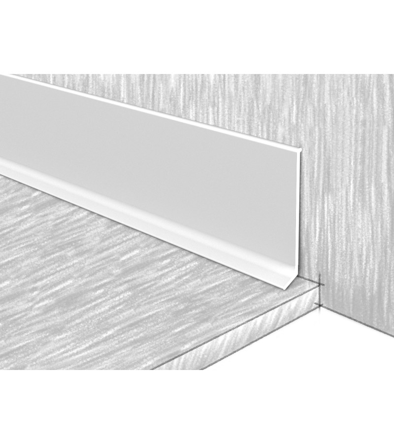 Плинтус алюминиевый 60 мм #ПТ80-013М 2,7 м БЕЛХЙ темный.  КТМ