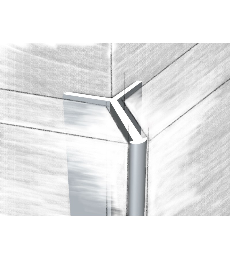 ალუმინის გარე კუთხე 45°-იანი 10მმ  #337-01М 2,70მ  Серебро  მწარ.  KTM