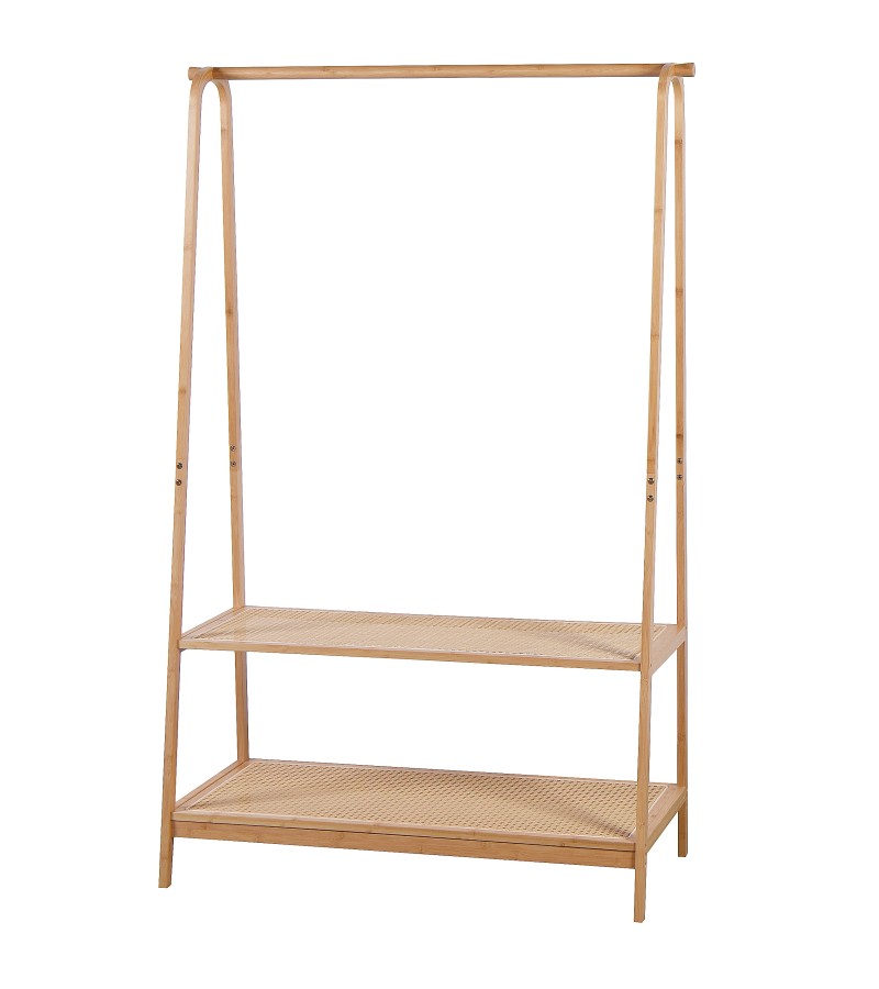 ტანსაცმლის საკიდი ხის თაროთი  #SJ23025 ზომა: 100*48*170 სმ 