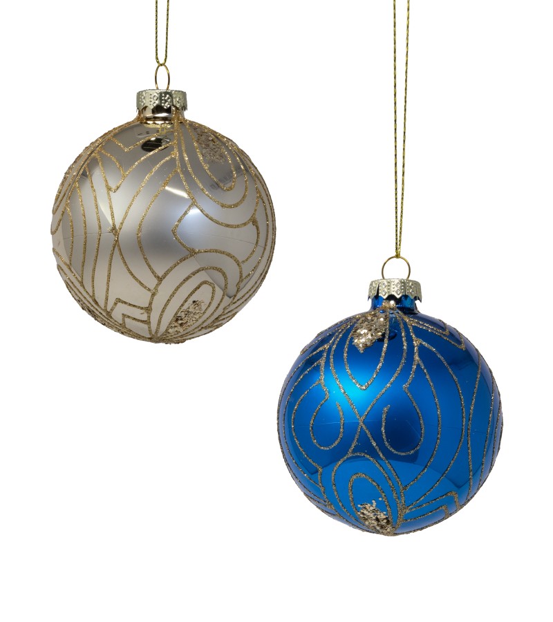 მინის საახალწლო სათამაშო  3ც  (SLSD-2522)  #22  ზომა: 8სმ