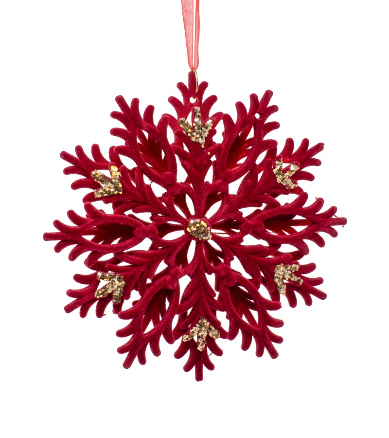 საახალწლო სათამაშო  ფიფქი   ZFSD-XD071  ფერი:RED  ზომა:13*13