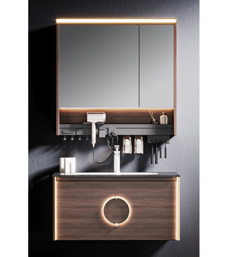 სააბაზანო ავეჯი სარკით  80 სმ   1058-80   მწარ. GDOSTON