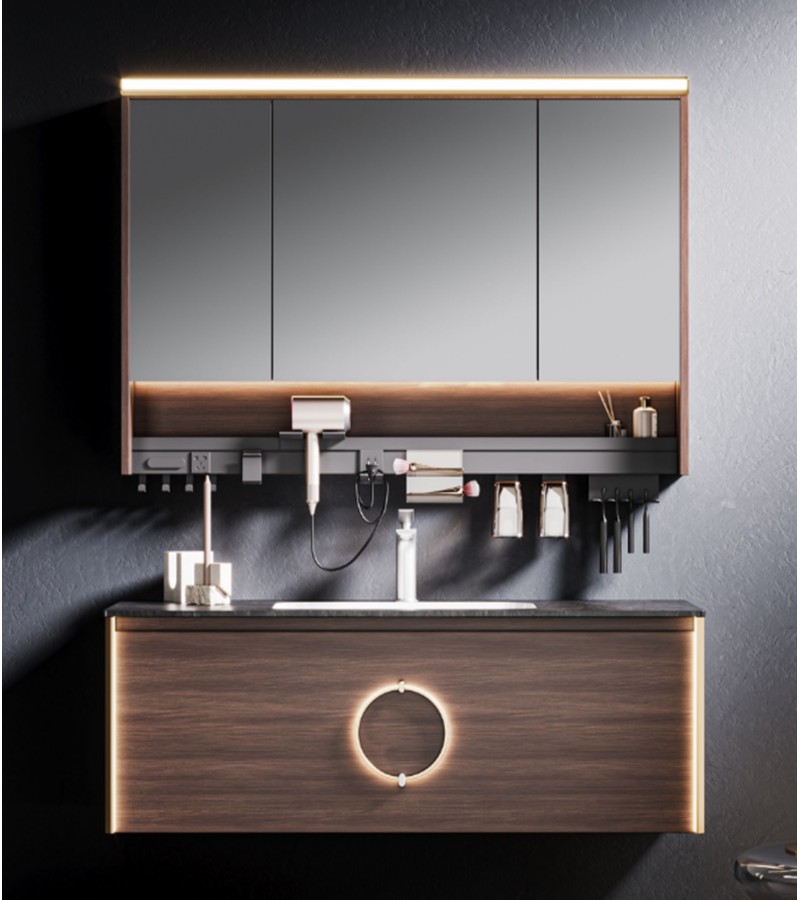 სააბაზანო ავეჯი სარკით  100 სმ   1058-100   მწარ. GDOSTON