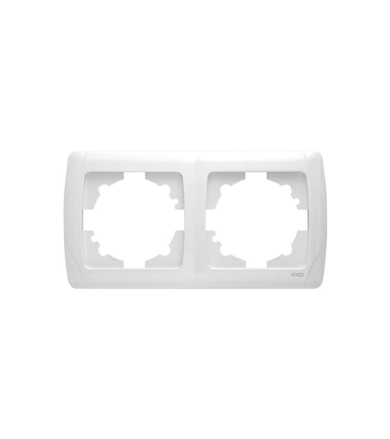ჩამრთველ-როზეტის კანტი VIKO CARMEN 2-ნი თეთრი  ჰორიზონტალური