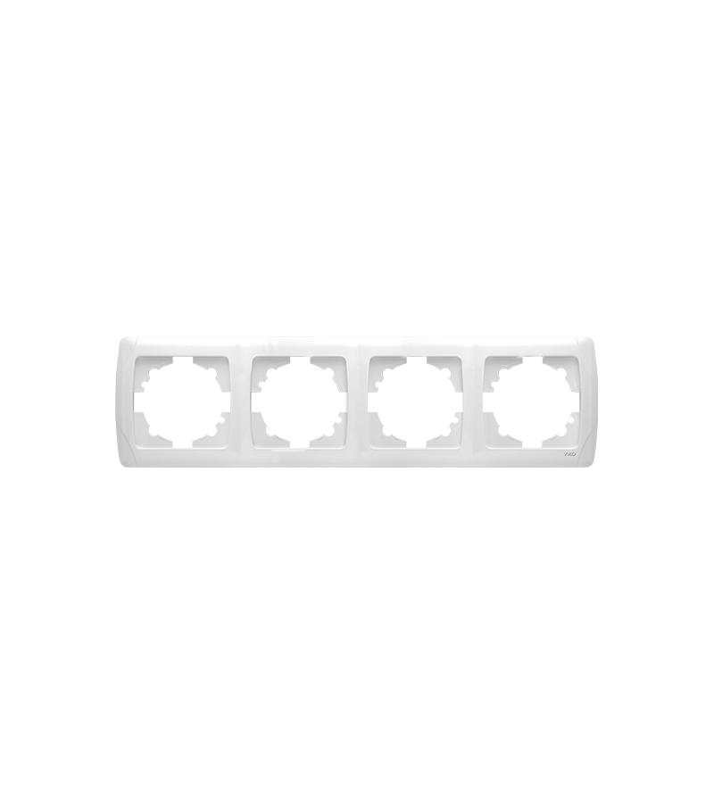 Switch-rosette edge VIKO CARMEN 4 white horizontal