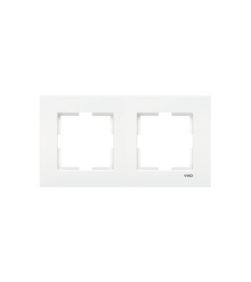 ჩამრთველ-როზეტის კანტი VIKO KARRE 2-ნი თეთრი ჰორიზონტალური
