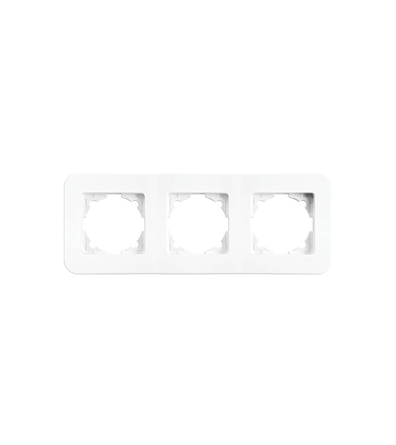 Switch-rosette edge VIKO Rollina 3 white horizontal