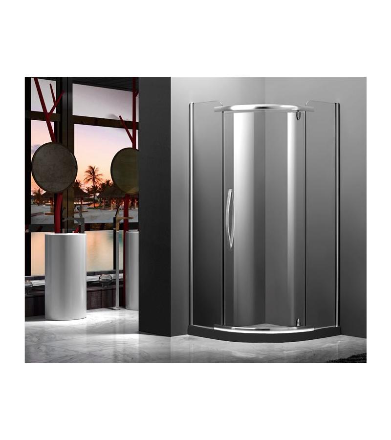 Комплект стекол для душевой кабины. Размер А-78. 100*100*195 см с черной каймой 5*6 см Аокеля