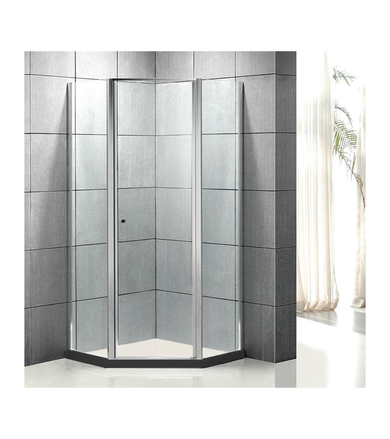 საშხაპე კაბინის მინის კომპლ.  B-009-10  ზომა. 100*100*190 სმ შავი კანტით  5*6 სმ  Aokelya