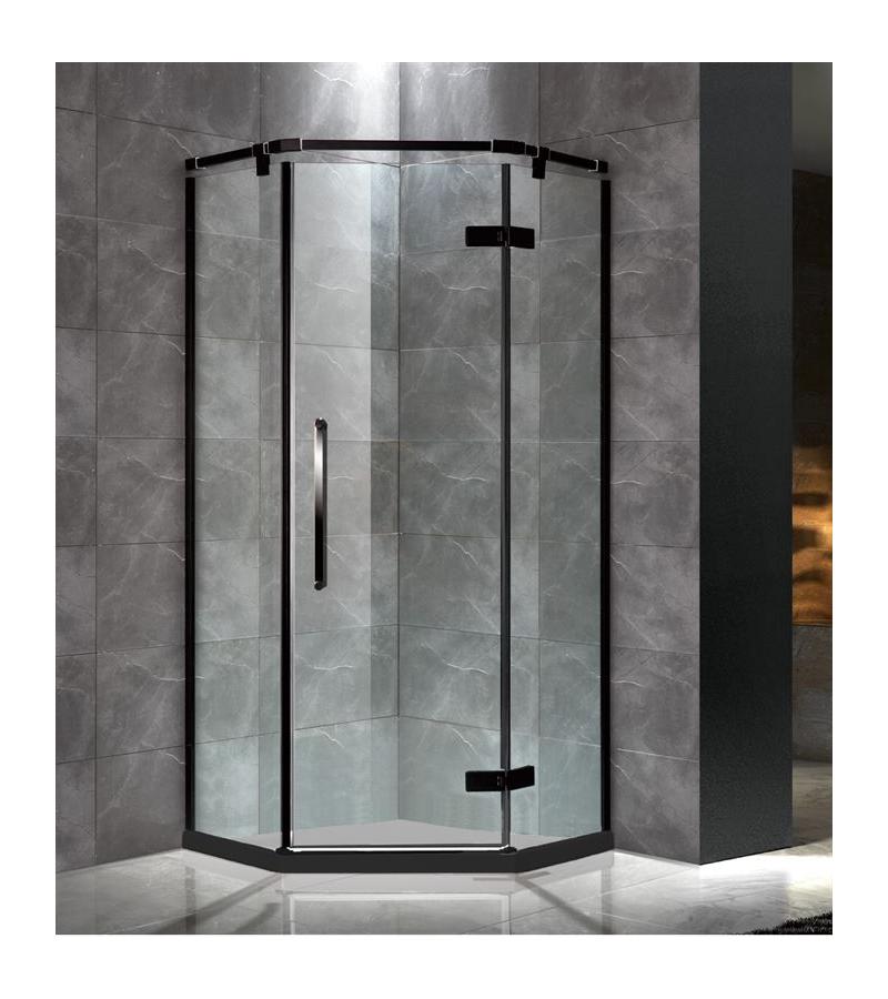 საშხაპე კაბინის მინის კომპლ.  JL-126-HS  ზომა.90*90*190 სმ  შავი კანტით 5*6 სმ Aokelya