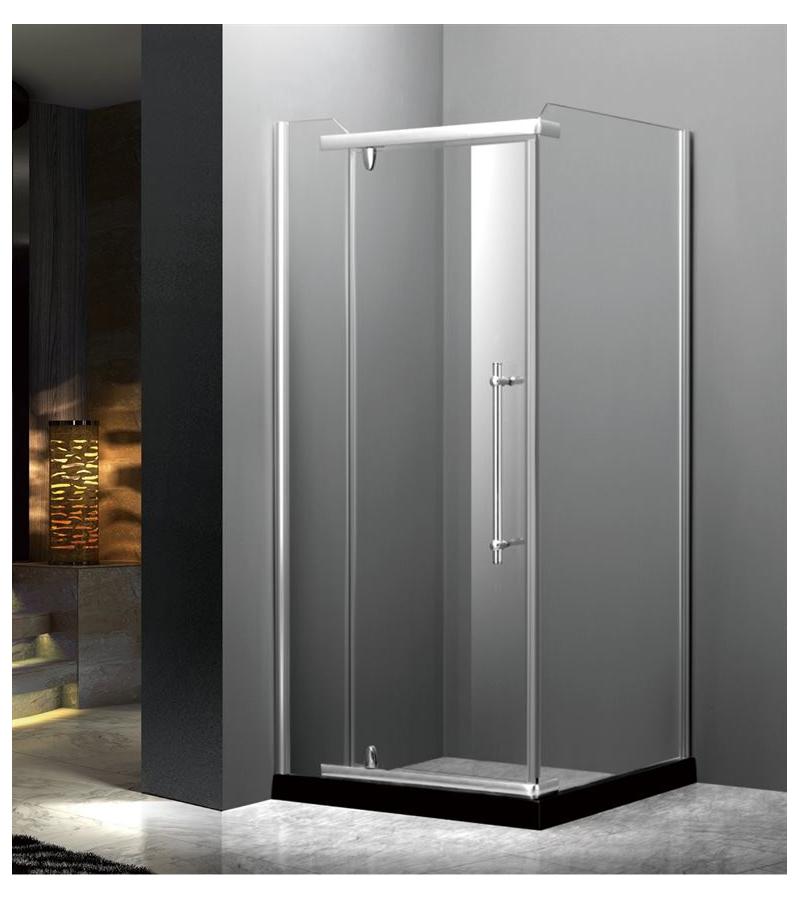 საშხაპე კაბინის მინის კომპლ.  A-85  ზომა. 90*90*195 სმ  შავი კანტით 5*6 სმ Aokelya