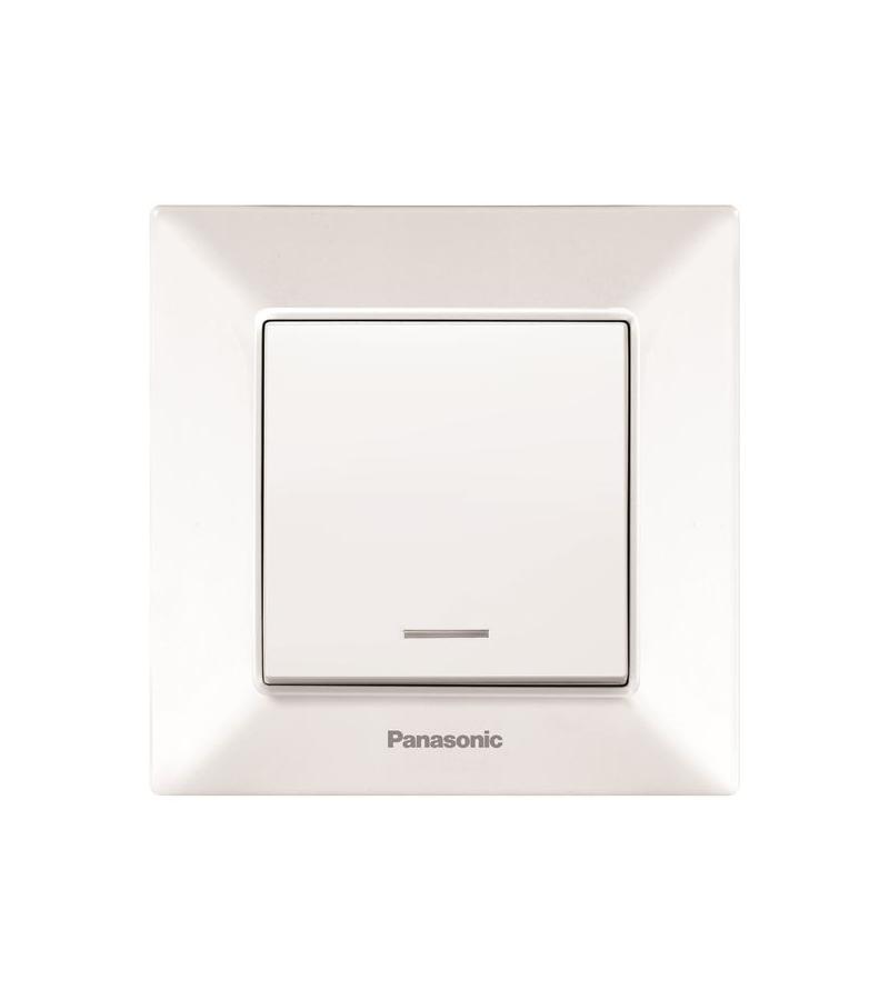 გადამრთველი  PANASONIC ARKEDIA SLIM  განათებით  1-ნი თეთრი