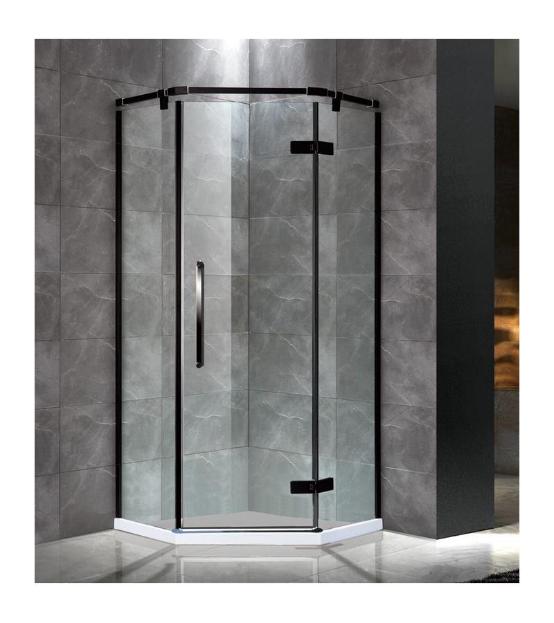 საშხაპე კაბინის მინის კომპლ.  JL-126-HS  ზომა. 90*90*190 სმ  თეთრი კანტით 5*6 სმ Aokelya