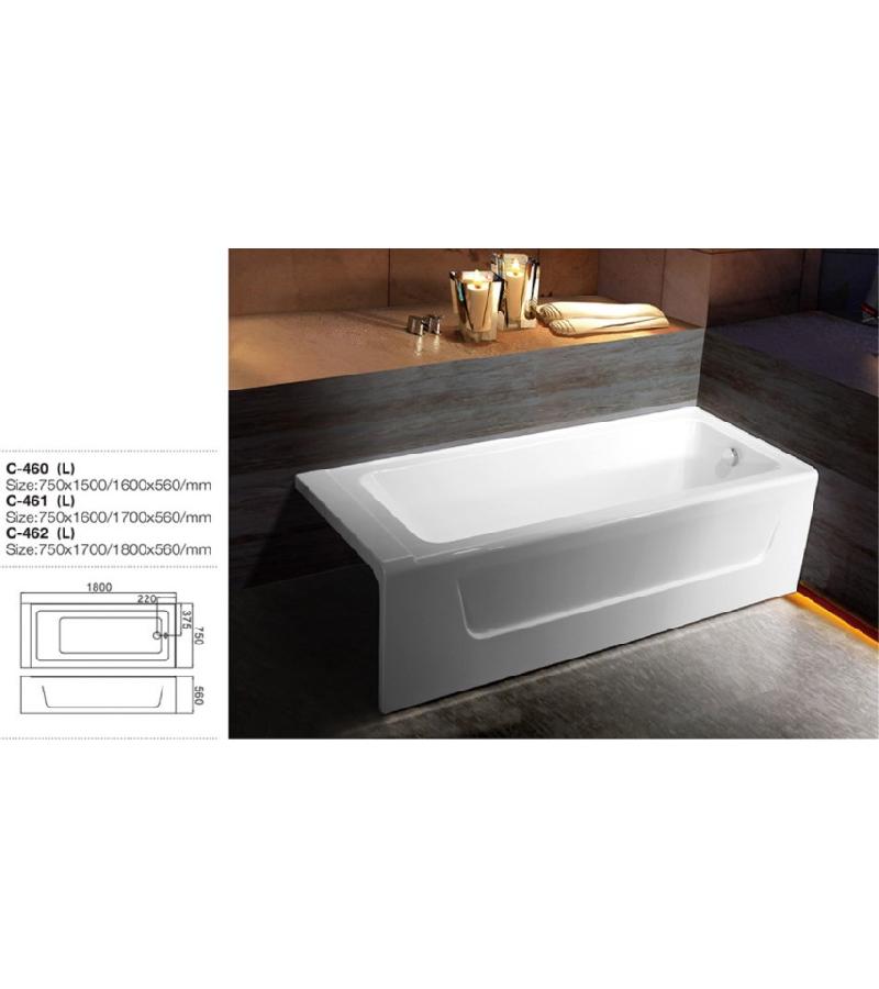 პლასტმასის აბაზანა  C-460 L  მარცხენა  ზომა. 75*160*56 სმ Aokelya