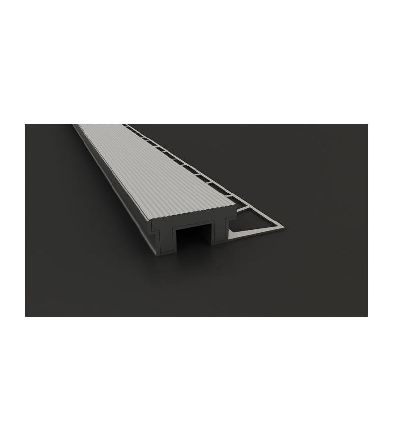 Stair step edge aluminum SMT-1048 11mm 2.5m gray dark. SAMET