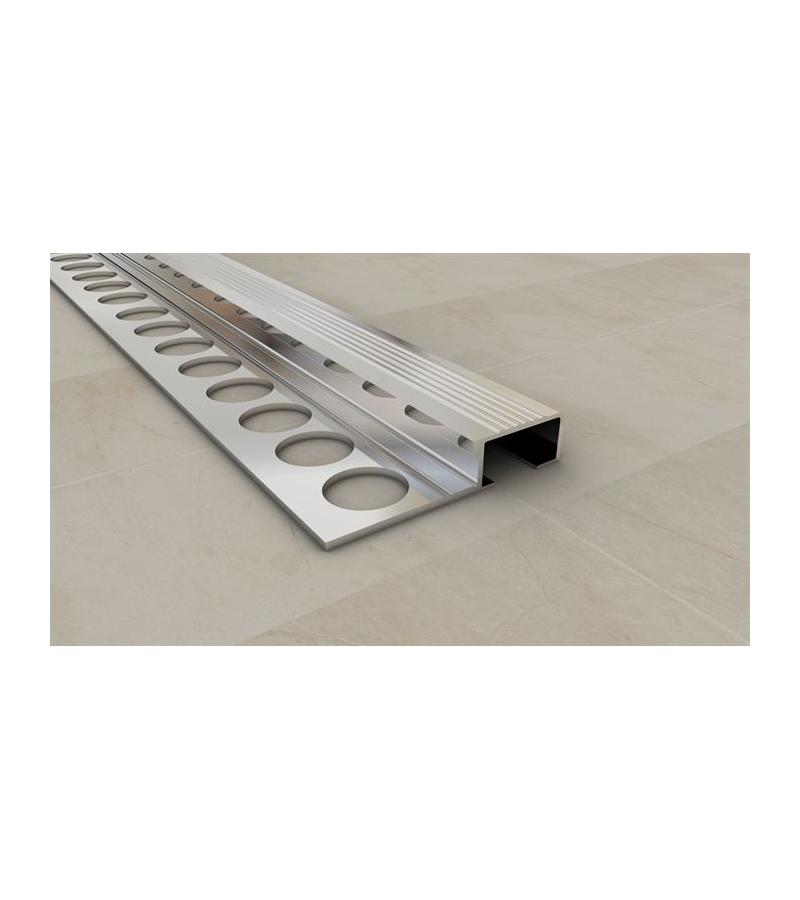 კიბის საფეხურის კანტი ალუმინის გოფრირებული  SMT-1041  12მმ  2,7მ  პრიალა   მწარ.  SAMET 