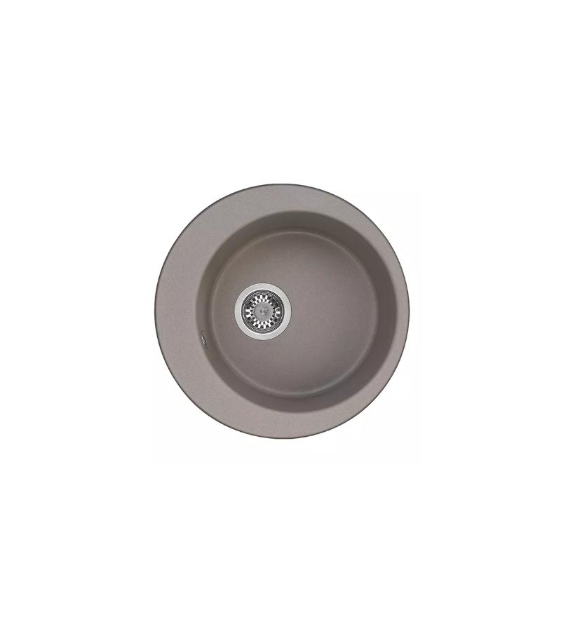Кухонная мойка ИВЕРИЯ, круглая, 480 мм, цвет Серый Шелк