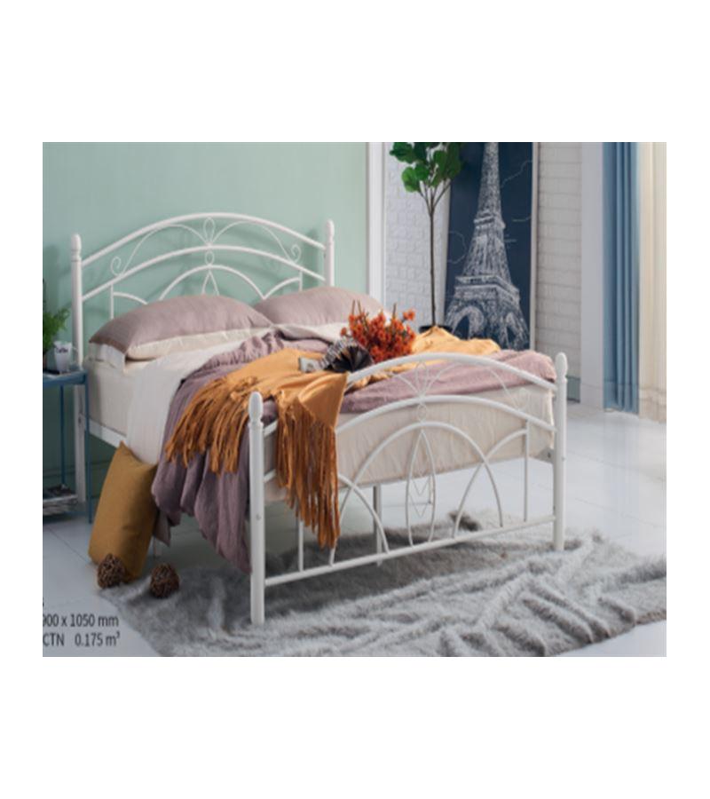 Кровать металлическая 160*200 белая DB-0418