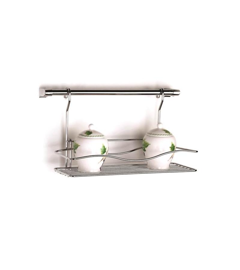 Полка для ванной 1 шт. 40 см MG-041 никель горький. Текно-Тел