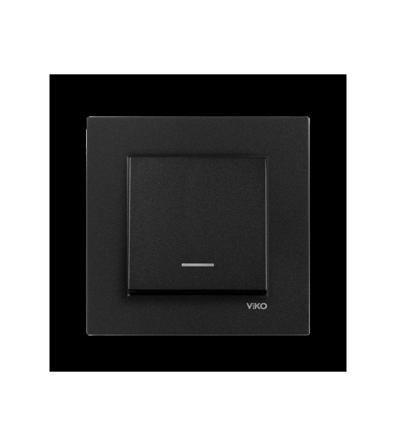 Выключатель VIKO Novella Siyah с подсветкой 1 шт.