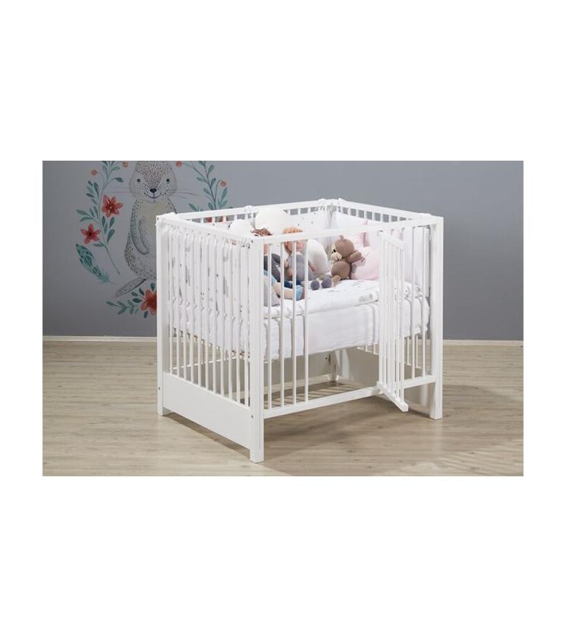 საბავშვო საწოლი თეთრეულით, ლეიბით, მატრასით  ISABELLE  ზომა. 75*95 სმ  ფერი. BEYAZ   მწარ. OTTO