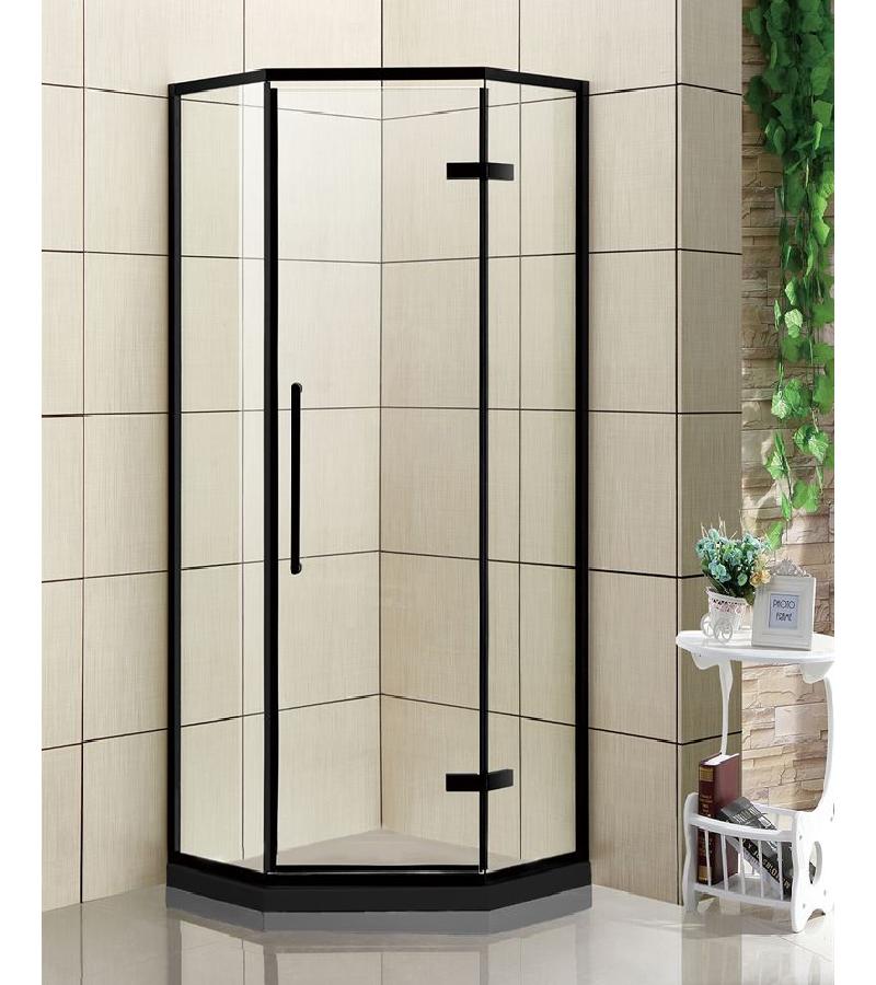 საშხაპე კაბინის მინის კომპლ.  JL-168-9-HS  ზომა. 90*90*195 სმ   შავი კანტით 5*6 სმ Aokelya