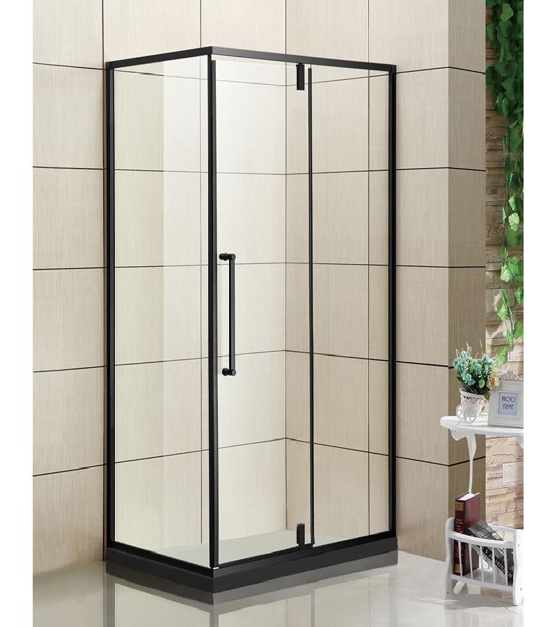 საშხაპე კაბინის მინის კომპლ. JL-165-8-12-HS  ზომა. 80*120*195 სმ  მარჯ. შავი კანტით 5*6 სმ Aokelya