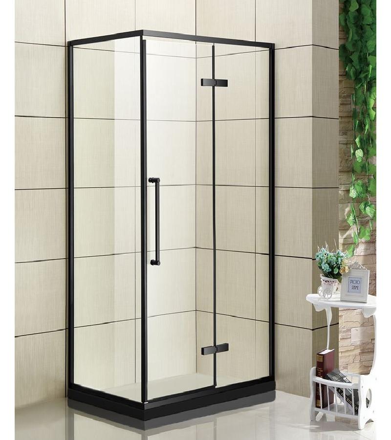 საშხაპე კაბინის მინის კომპლ. JL-167-8-12-HS  ზომა. 80*120*195 სმ  მარჯ. შავი კანტით 5*6 სმ Aokelya